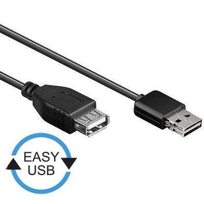 Delock Kabel EASY USB 2.0 A Stecker > USB 2.0 A Buchse Verlängerung 2 m