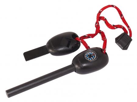Survival Set: Feuerstein, Pfeife, S?ge, Kompass - Dynavox
