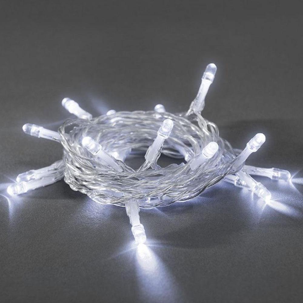 Lichterkette - LED-Weihnachtsbeleuchtung innen - 20 Lichter - 2,85 Meter - kaltweiß - 2x AA