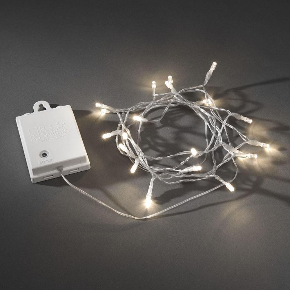 Lichterkette - LED-Weihnachtsbeleuchtung für innen und außen - 80 LEDs - Batterien - 7,9 Meter - warmweiß