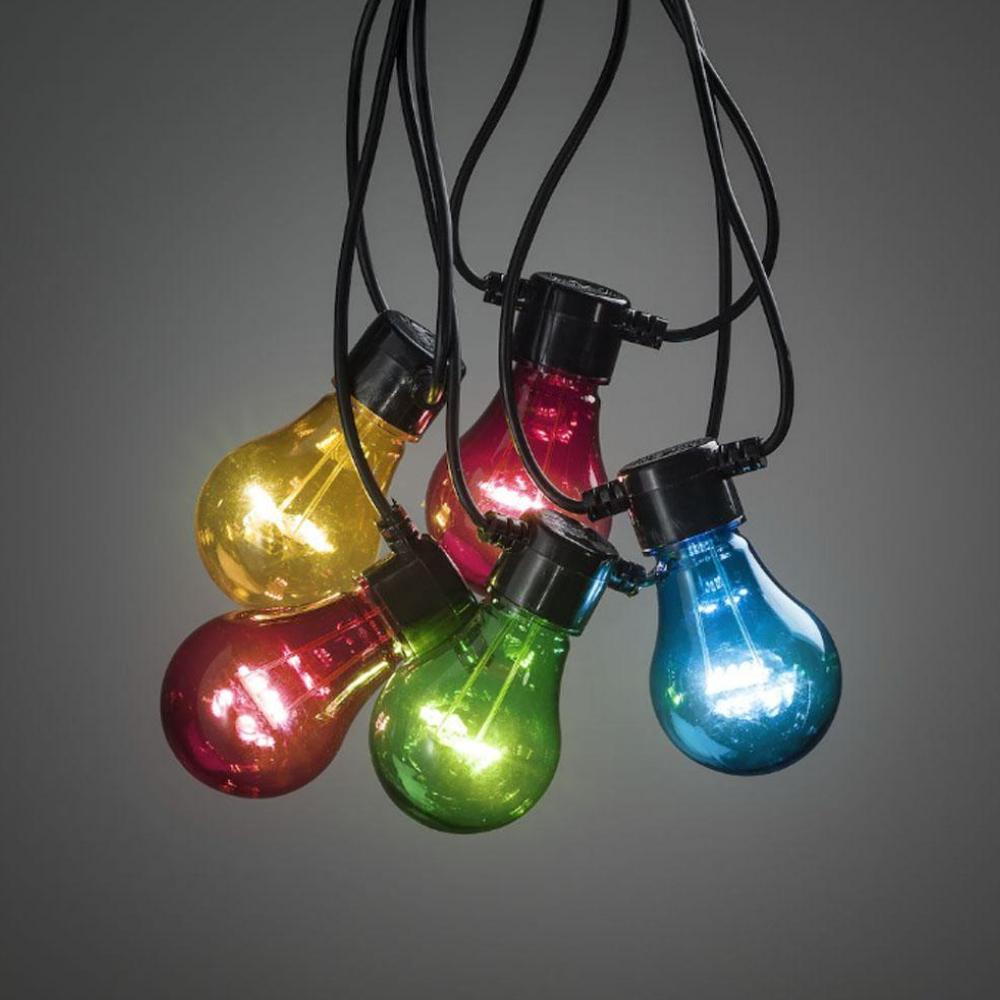 Farbige Lichterkette - Außen- und Innen-LED-Verstärkerkabel - 10 Lichter - 4,5 Meter - mehrfarbig