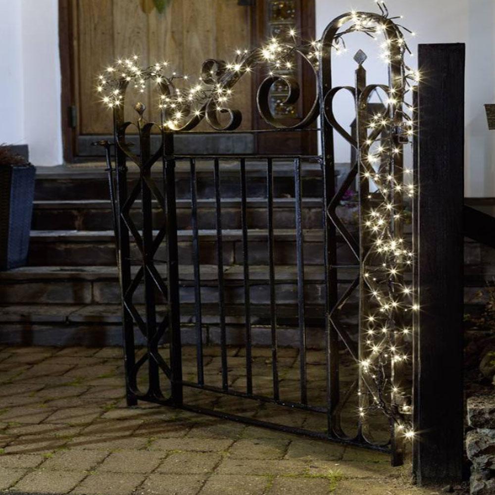 Cluster lighting - led weihnachtsbeleuchtung für innen und außen - 768 lichter - 5,8 meter - warmweiß