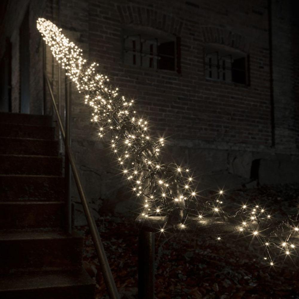 Cluster lighting - led weihnachtsbeleuchtung für innen und außen - 768 lichter - 5,8 meter - warmweiß