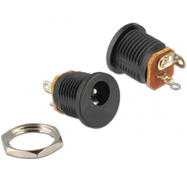 Delock Einb. DC 2.1x5.5mm Löt