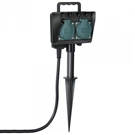 Gartenmast mit Steckdose - 2-fach