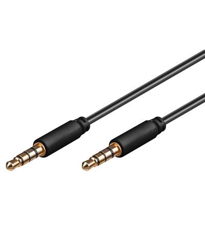 Delock 3,5mm 4 Pin M/M 0,5m schwarz