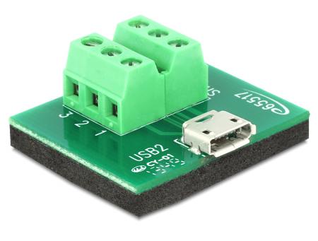 Delock Adapter Micro USB vrouwelijk > Terminal Bblock 6 Pin - Delock