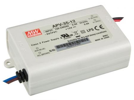 LED TREIBER MIT KONSTANTER SPANNUNG EINZELAUSGANG 35 W 12V - Mean Well