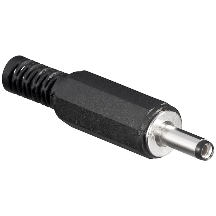 DC Stecker mit Kabelabdeckung Bohrung 1,3 x 3,4 mm