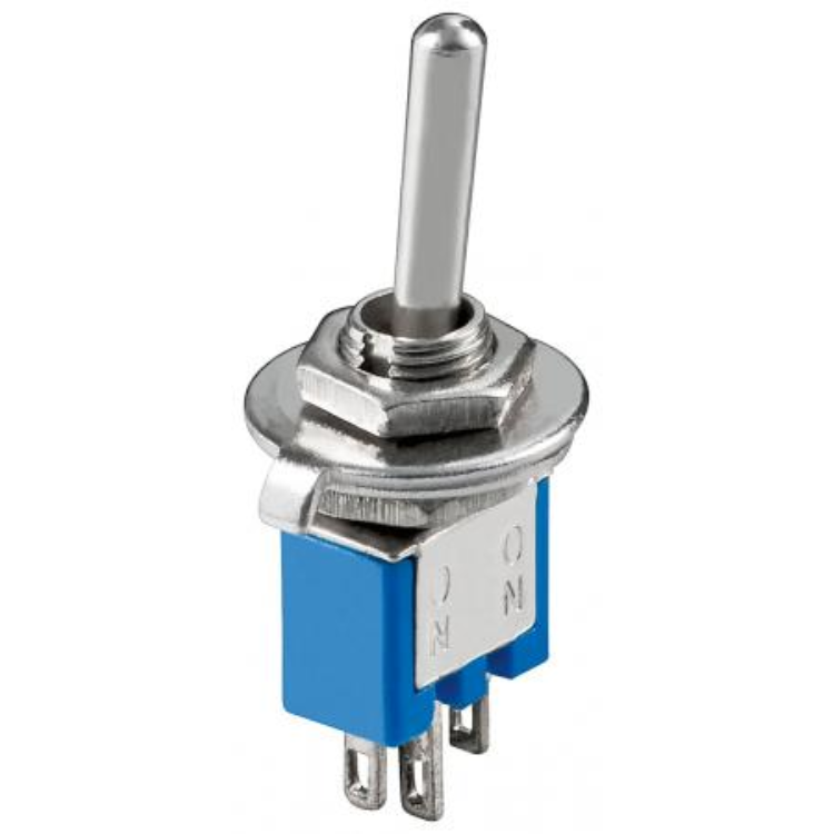 Subminiatur Kippschalter 1xUM 3 polig blaues Gehäuse