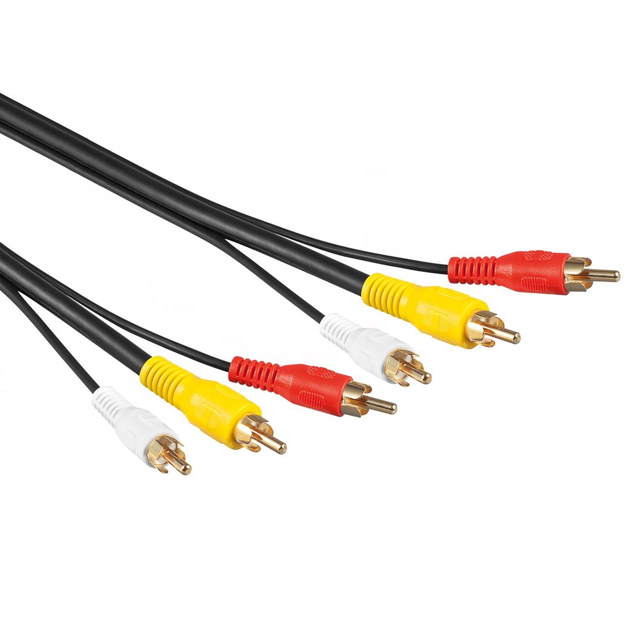 Audio video Kabel 1,5 m<br>3 x Cinch Stecker 3 > X RCA Stecker