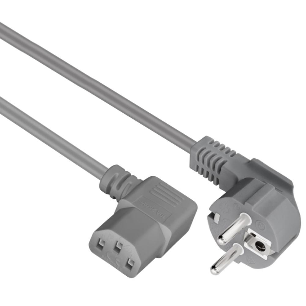 Netzkabel 2m R/A CEE 7/7 Stecker > R/A IEC 320 C13