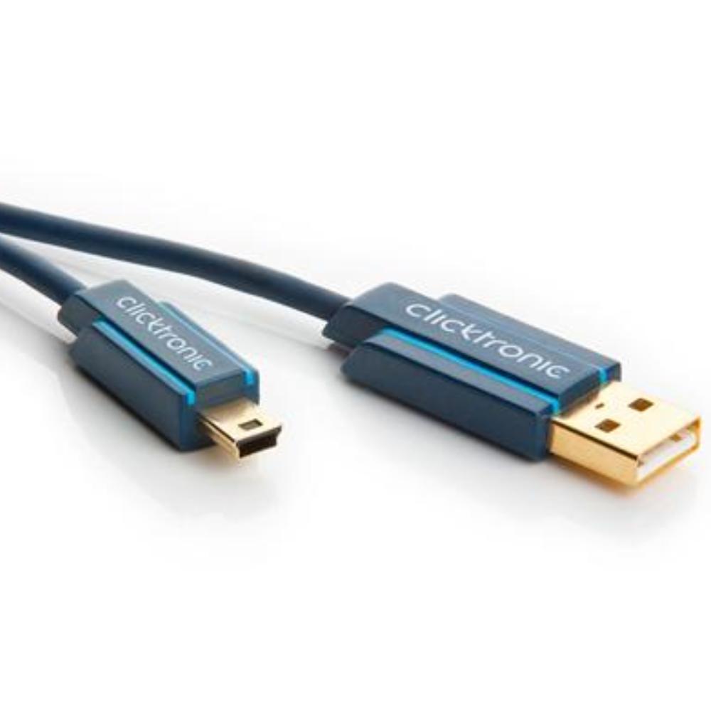 USB 2.0 A auf USB Mini Kabel B Professionell - Clicktronic