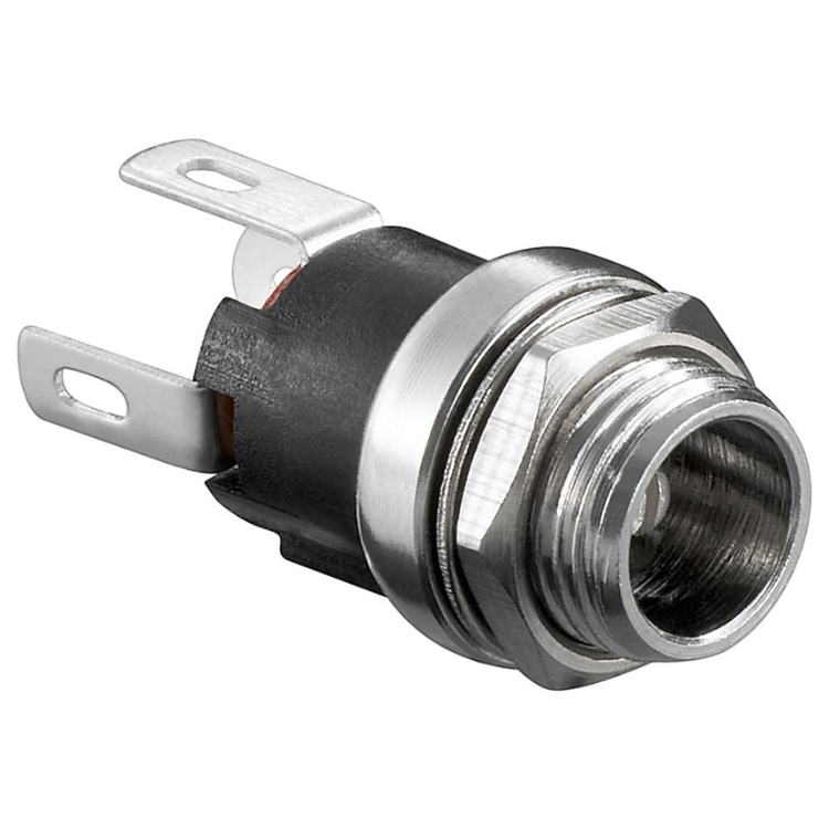 DC Einbaubuchse Stift 2,1 mm geschlossener Kreis, Lötstift typ - Goobay
