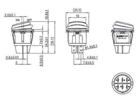 BELEUCHTETER WIPPSCHALTER ORANGE LED 12 V 2P DPST / ON OFF - HQ product