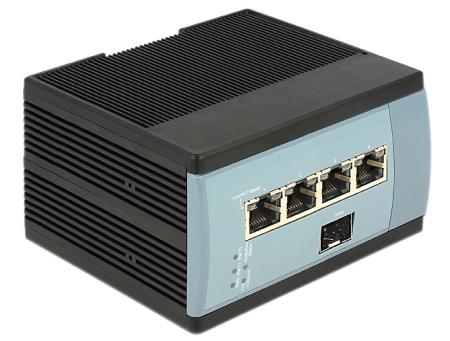 Delock Gigabit Ethernet Switch 4 Haven + 1 SFP DIN-rail montage
