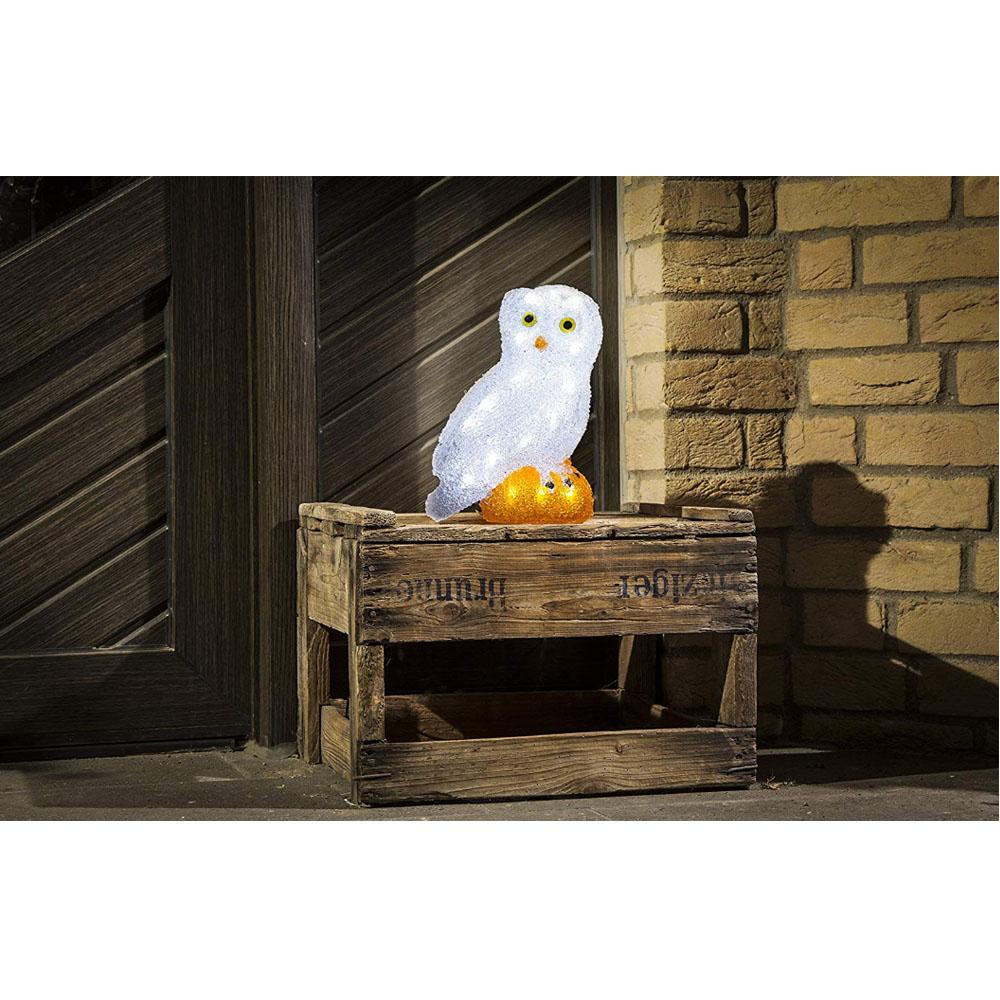 Eule - LED-Weihnachtsbeleuchtung für innen und außen - 32 Lichter - 19,5 x 27,5 cm - kaltweiß