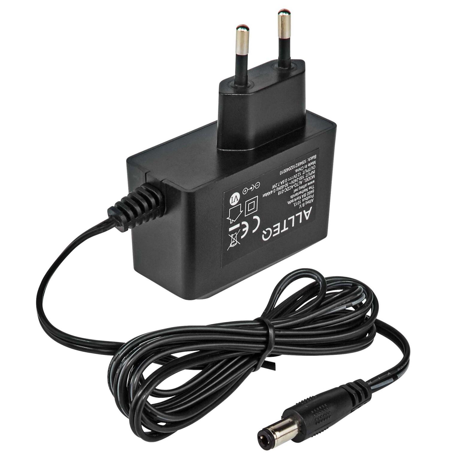 AC/DC-Adapter – 12 V – 600 mA – feste DC-Buchse 5,5 × 2,5 mm