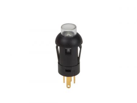DRUKKNOP MINIATURE ROND SPST (AAN UIT) 1P MET KABELS GROENE LED - Velleman