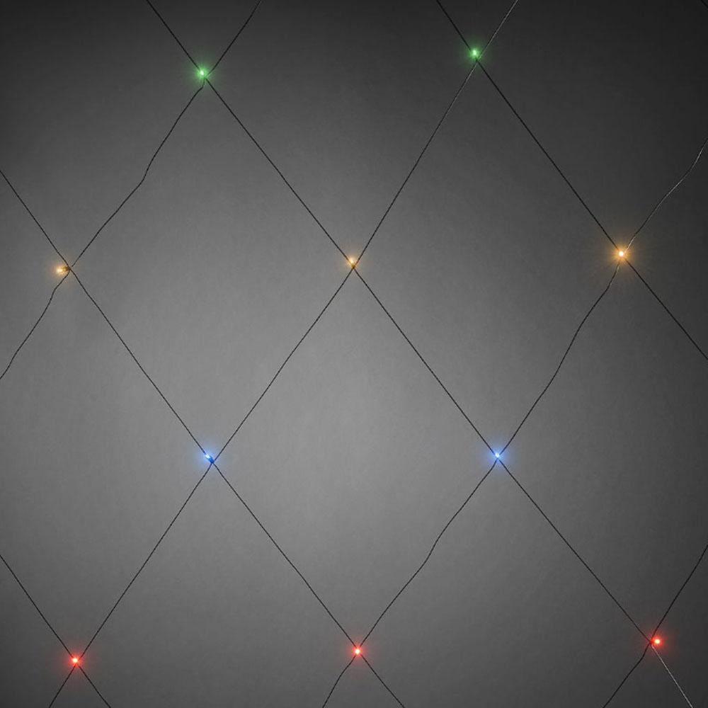 Net lighting - led weihnachtsbeleuchtung für innen und außen - 32 lichter - 1 x 1 meter - mehrfarbig