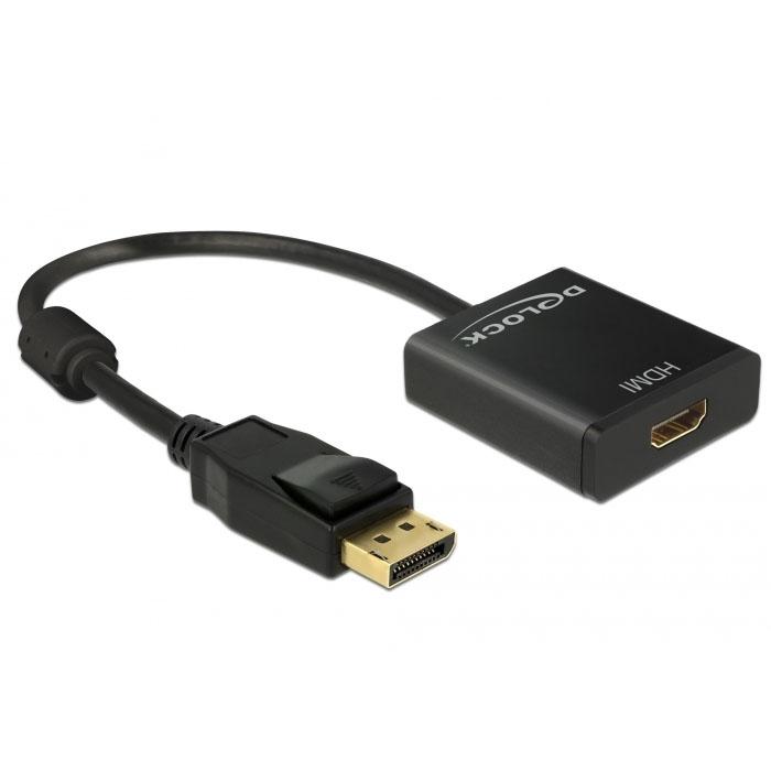 4K DisplayPort auf HDMI Adapter - 0,2 Meter - Schwarz - Delock