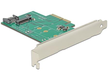 PCI Express naar 7 Polig SATA + M.2 NGFF Adapter - Delock