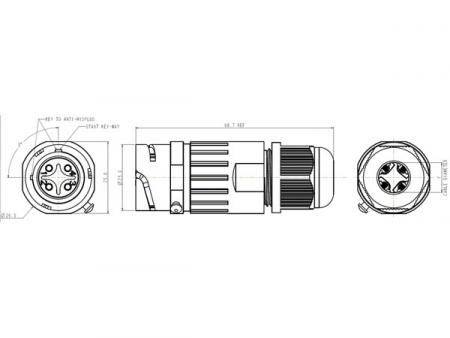 4P CONNECTOR VOOR CABLE WASSERBESTENDIG IP68 16A 320V (1 Satz) - Velleman