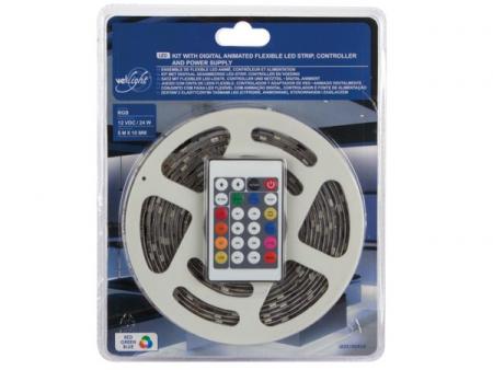 BAUSATZ MIT DIGITALER ANIMIERTER LED LEISTE, CONTROLLER UND STROMVERSORGUNG RGB 150 L - Vellight
