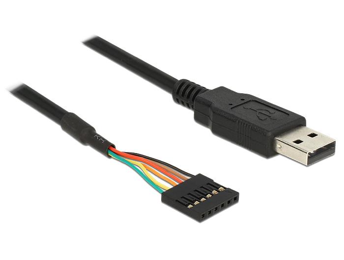 Delock-kabel USB-stekker > TTL 6-polige headeraansluiting 1,8 m (3,3 V) - Delock