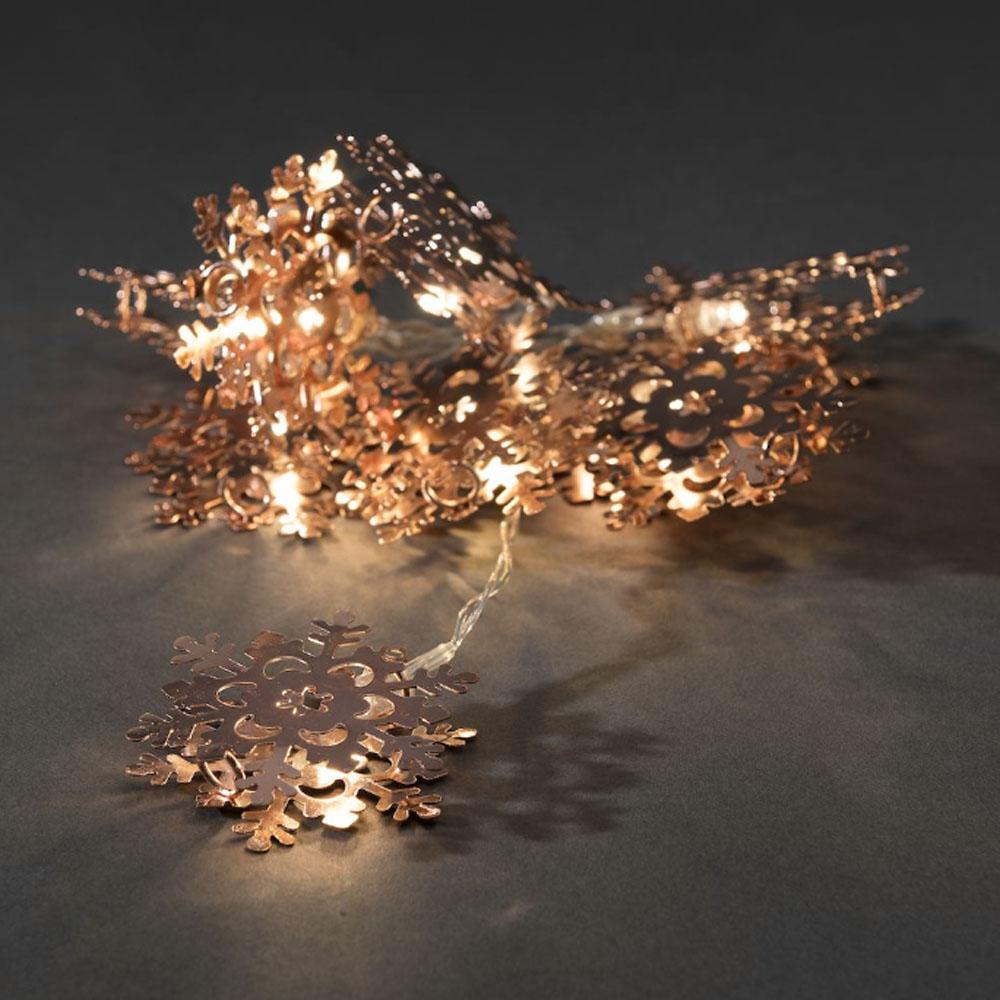 Lichtergirlande - LED-Weihnachtsbeleuchtung für den Innenbereich - 10 Lichter - 0,9 Meter - warmweiß - 3x AA