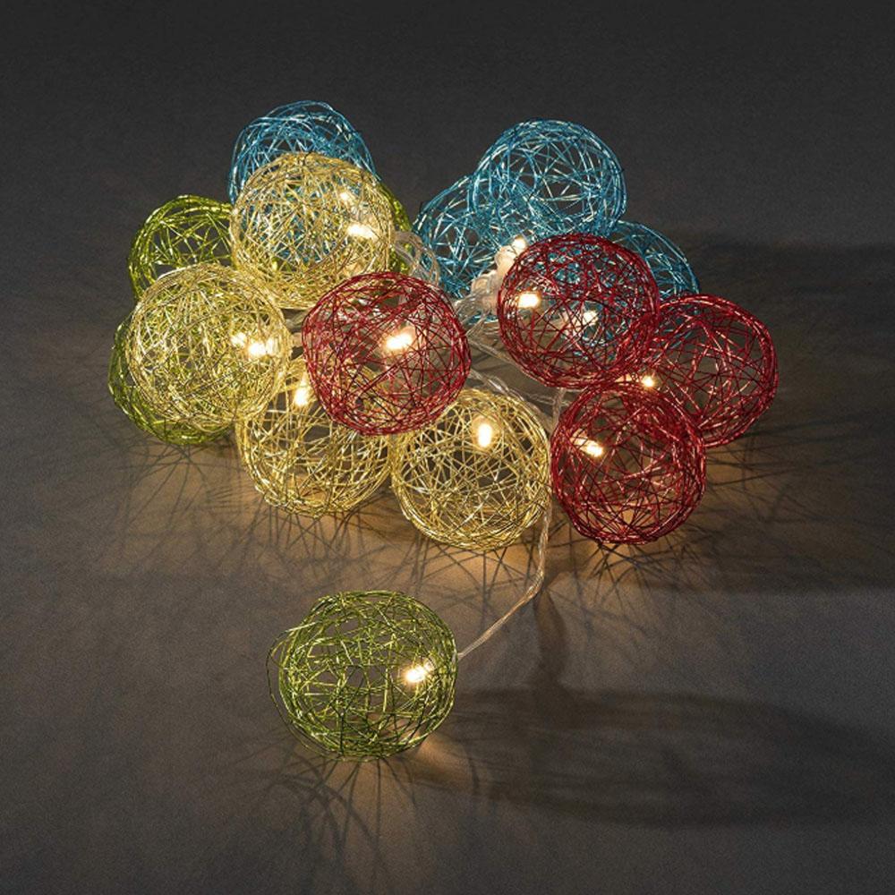 Lichtergirlande - LED-Weihnachtsbeleuchtung - 16 Lichter - 2,25 Meter - warmweiß - 3x AA
