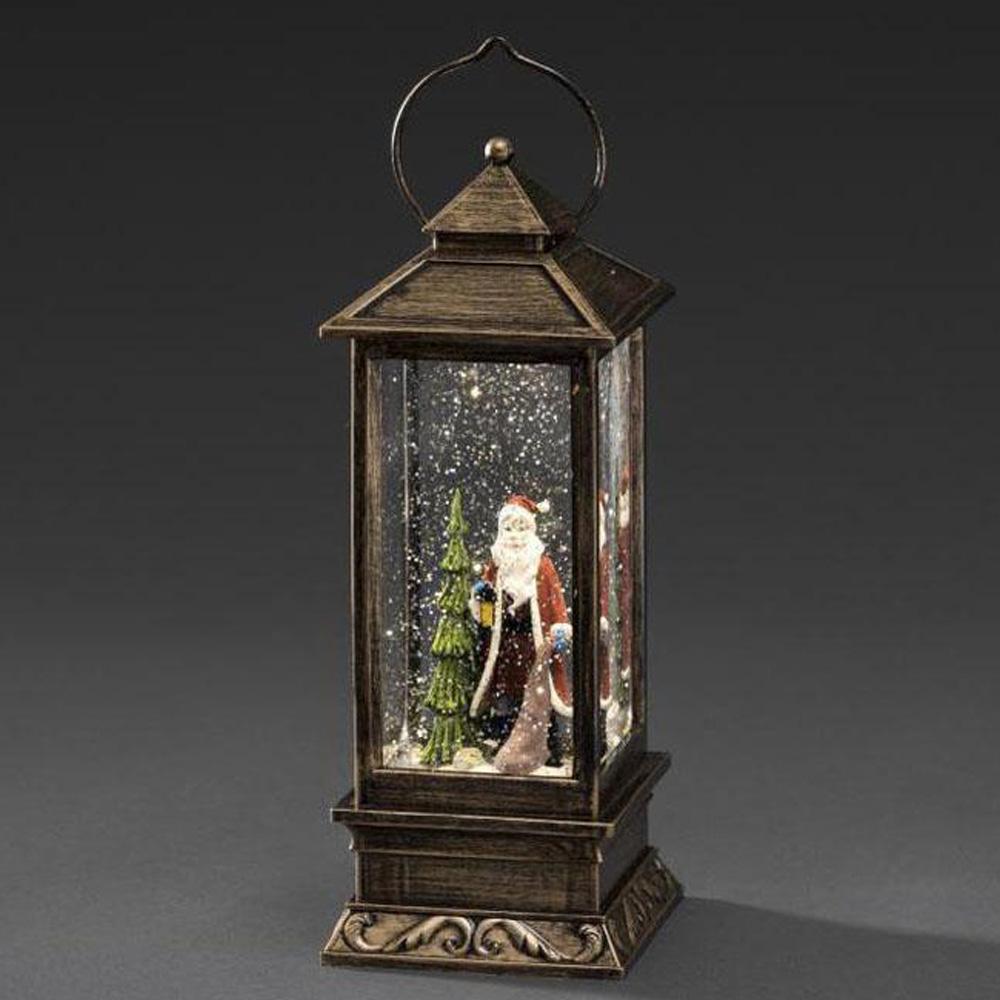 Weihnachtslaterne - LED-Weihnachtsbeleuchtung innen - 1 Licht - 10,5 x 10,5 x 27 cm - warmweiß - 3x AA