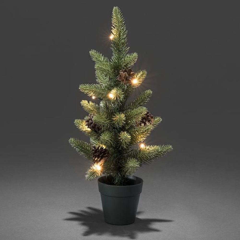 Weihnachtsbaum - LED-Weihnachtsbeleuchtung für innen und außen - 10 Lichter - 45 x 22 cm - warmweiß - 4x AA
