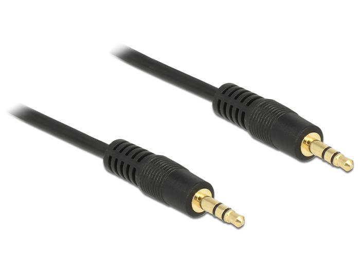 Delock Klinkenkabel 3,5 mm 3 Pin Stecker > Stecker 3 m schwarz - Delock