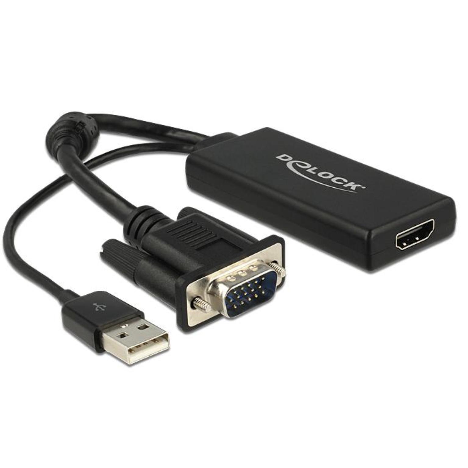 HDMI Konverter VGA / USB auf HDMI - Delock