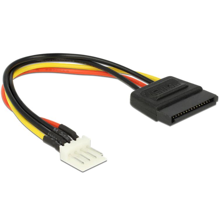 Delock Stromkabel SATA 15 Pin Stecker > 4 Pin Floppy Stecker 15 cm
