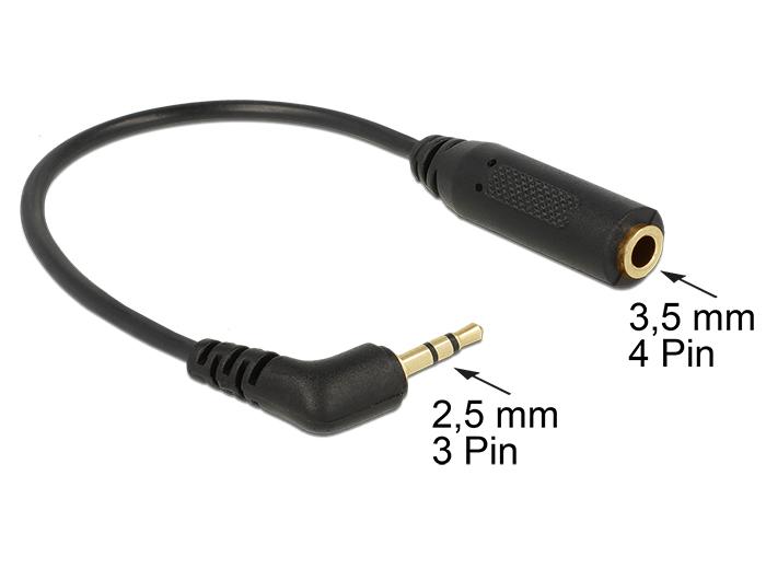 Delock Audiokabel Klinkenstecker 2,5 mm 3 Pin > Klinkenbuchse 3,5 mm 4 Pin - Delock