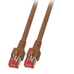 RJ45 Patchkabel S/FTP,Cat.6 Braun, 1,0 m halogenfrei