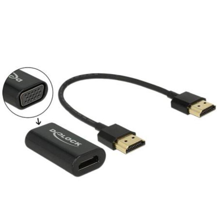 HDMI zu VGA - Schwarz - Delock