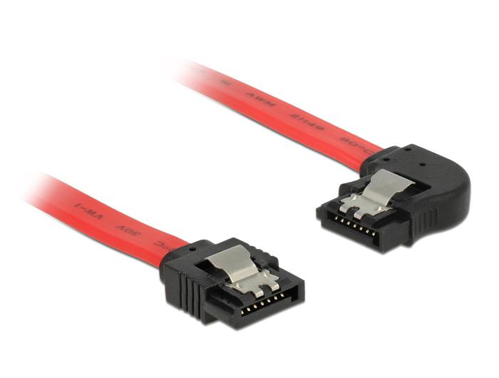 Delock Kabel SATA 6 Gb/s Stecker gerade > SATA Stecker links gewinkelt 30 c - Delock