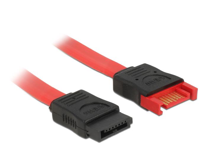 Delock Verl?ngerungskabel SATA 6 Gb/s Stecker > SATA Buchse 100 cm rot - Delock