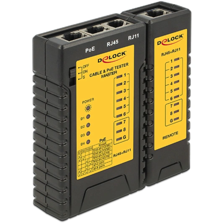 Netzwerkkabel-Tester - UTP/ FTP/ STP/ RJ45/ RJ11/ RJ12/ PoE.