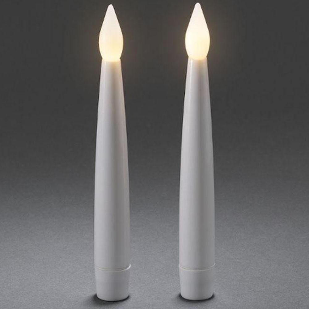 Kerze - LED-Weihnachtsbeleuchtung innen - 2 Lichter - 18 cm - warmweiß - 3x AAA