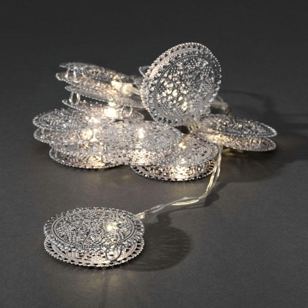 Lichtergirlande - LED-Weihnachtsbeleuchtung - 10 Lichter - 0,9 Meter - warmweiß - 3x AA