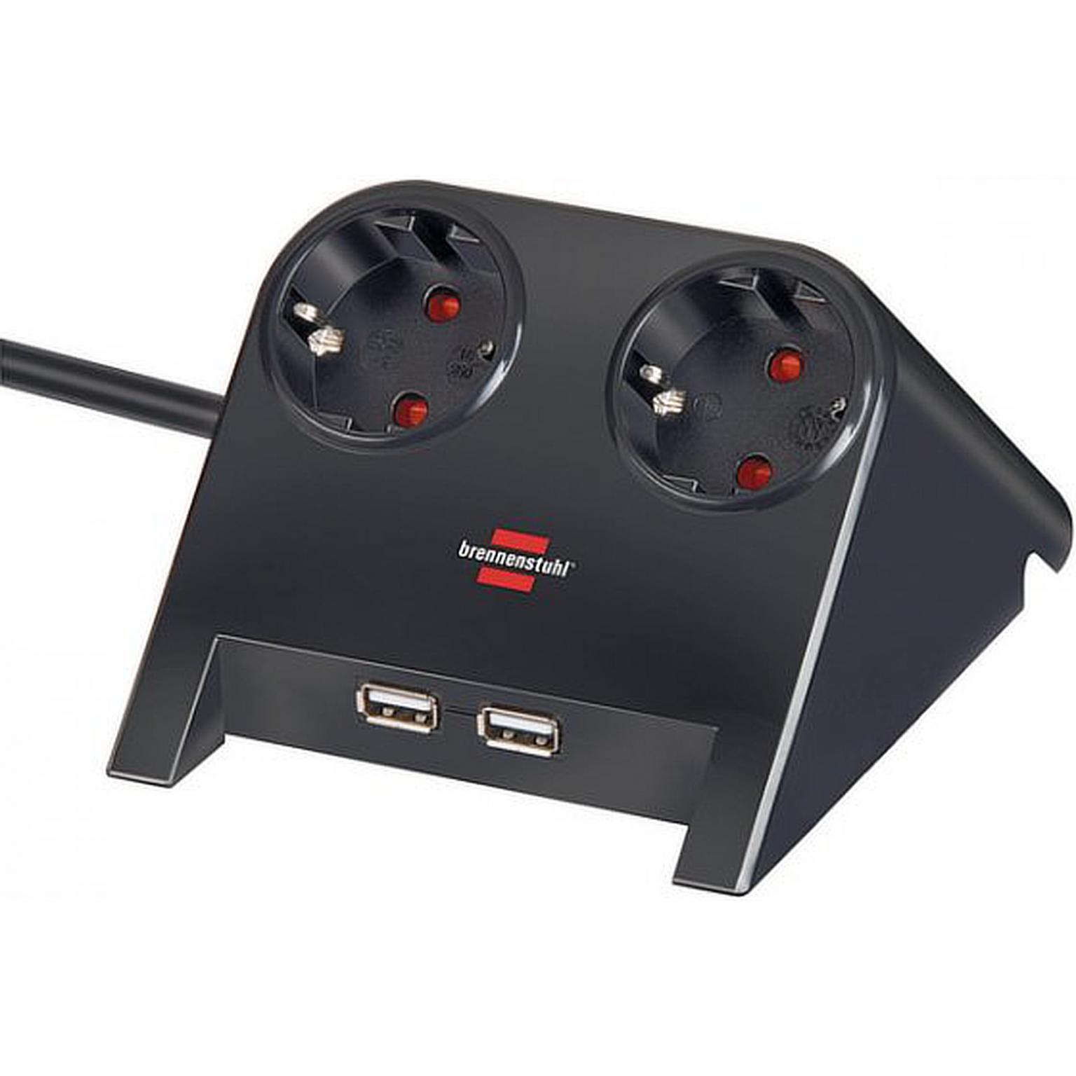 Steckdosenleiste - 2-fach - USB - Premium