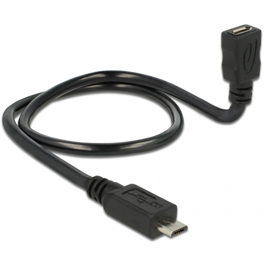 Delock Kabel USB 2.0 Micro-B Stecker > USB 2.0 Micro-B Buchse OTG Sha - Delock
