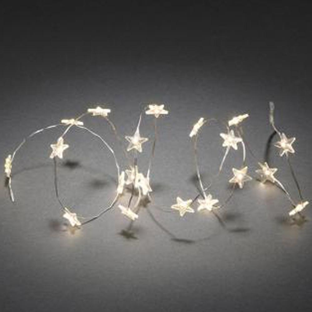 Weihnachtsbeleuchtung - LED-Lichterkette - 20 Lichter - 3x AA Batterien - 1 Meter - warmweiß