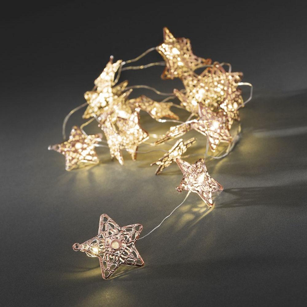 Lichtergirlande - LED-Weihnachtsbeleuchtung für den Innenbereich - 20 Lichter - 1,9 Meter - warmweiß - 3x AA