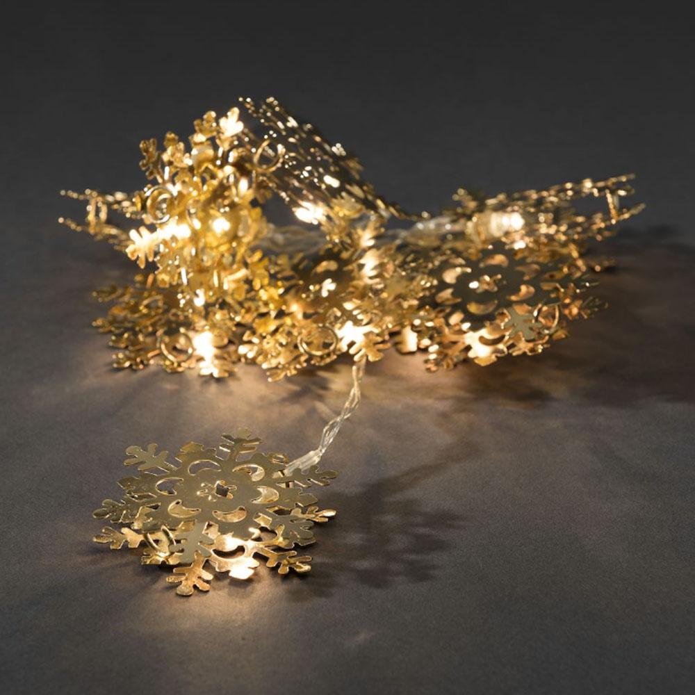 Lichtergirlande - LED-Weihnachtsbeleuchtung - 10 Lichter - 0,9 Meter - warmweiß - 3x AA