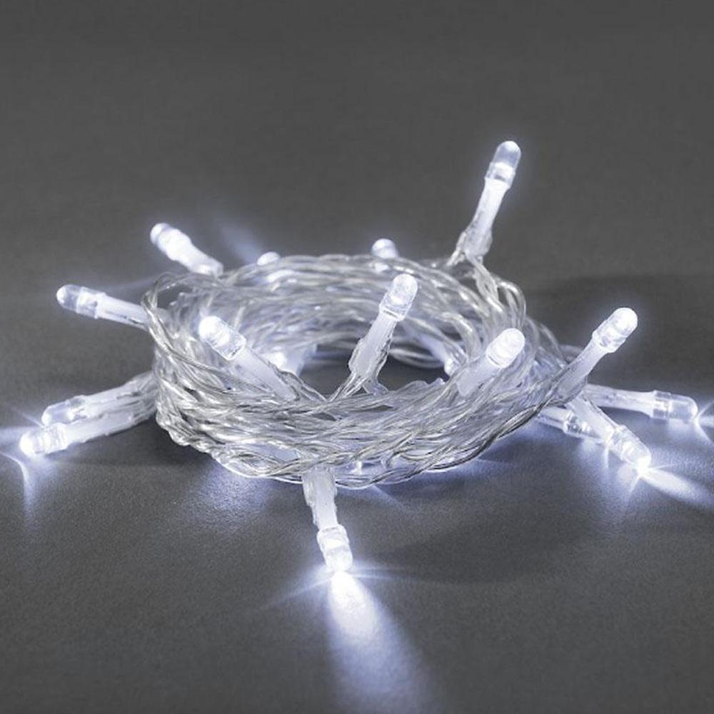 Lichterkette - LED-Weihnachtsbeleuchtung für den Innenbereich - 50 Lichter - 7,35 Meter - kaltweiß - 2x AA